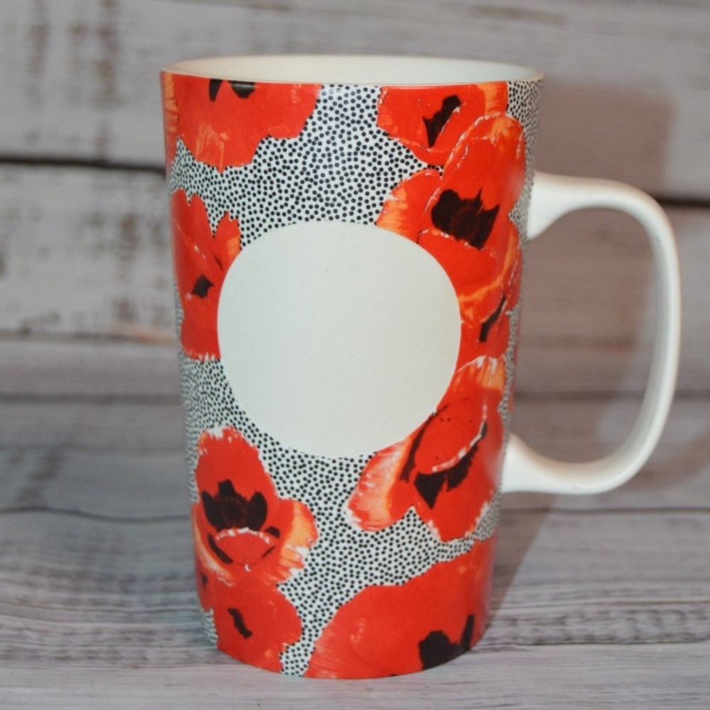 Starbucks 2015 Red Poppies Dot Collection Coffee Cup set 16 oz